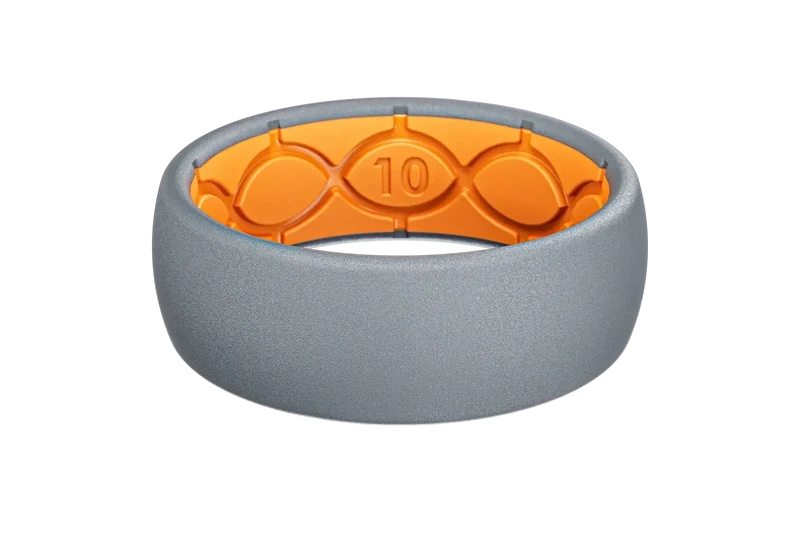 Solid Storm Grey &amp; Orange Ring